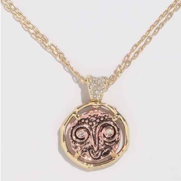 ALEXIS BITTAR • NEW Modern Antiquities Gold Coin Happy Sad Swivel Spin Necklace - Picture 9 of 15
